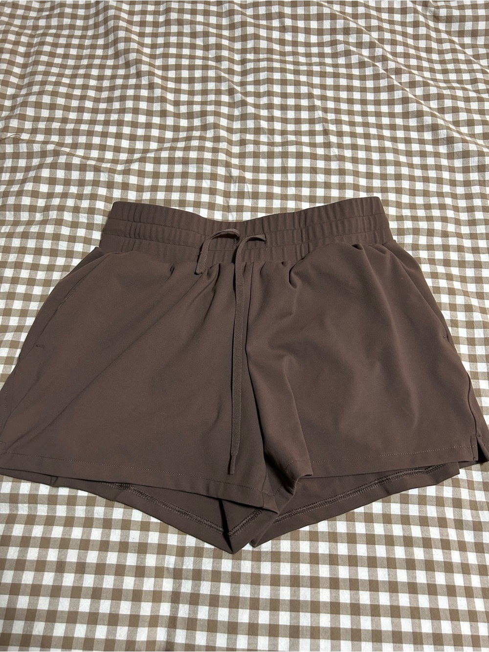RBX Women's Brown Elastic Waist Athletic Shorts